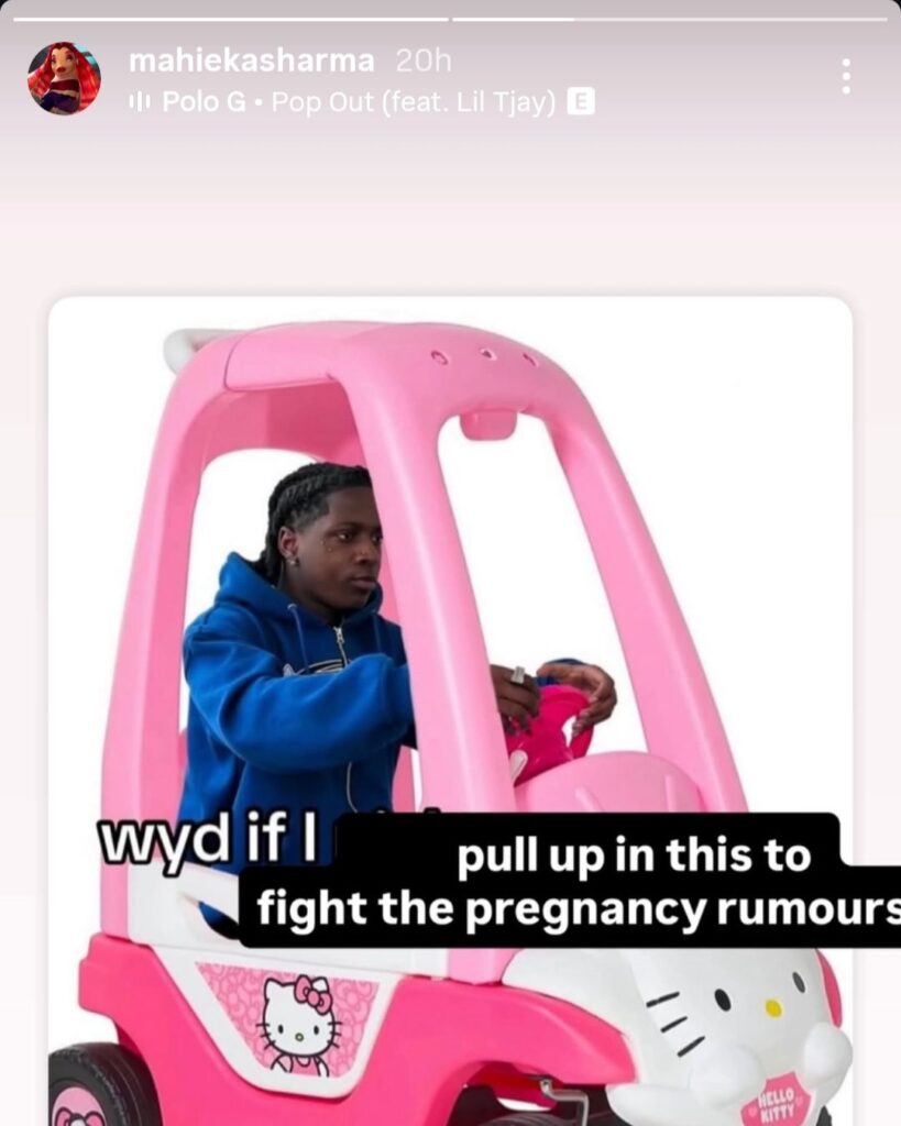 Wyd if I pull up in this to fight the pregnancy rumours