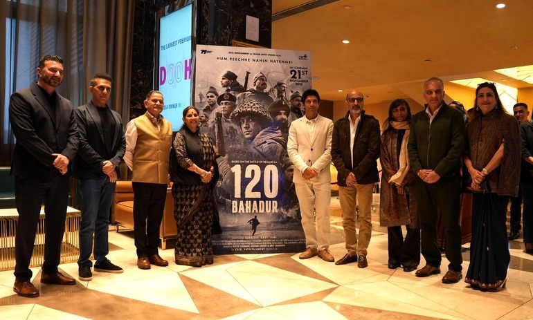 Army Chief Attends Farhan Akhtar’s Exclusive ‘120 Bahadur’ Screening Honouring Major Shaitan Singh and the Brave Charlie Company