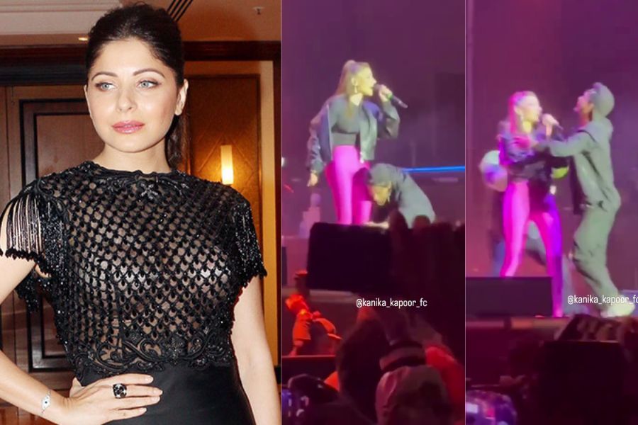 Kanika Kapoor Stays Composed After Being Grabbed Onstage