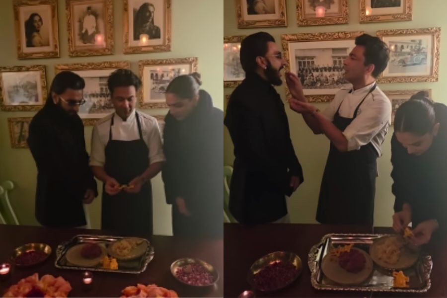 Vikas Khanna Hosts Ranveer Singh and Deepika Padukone in New York, Teaches Them Modak-Making