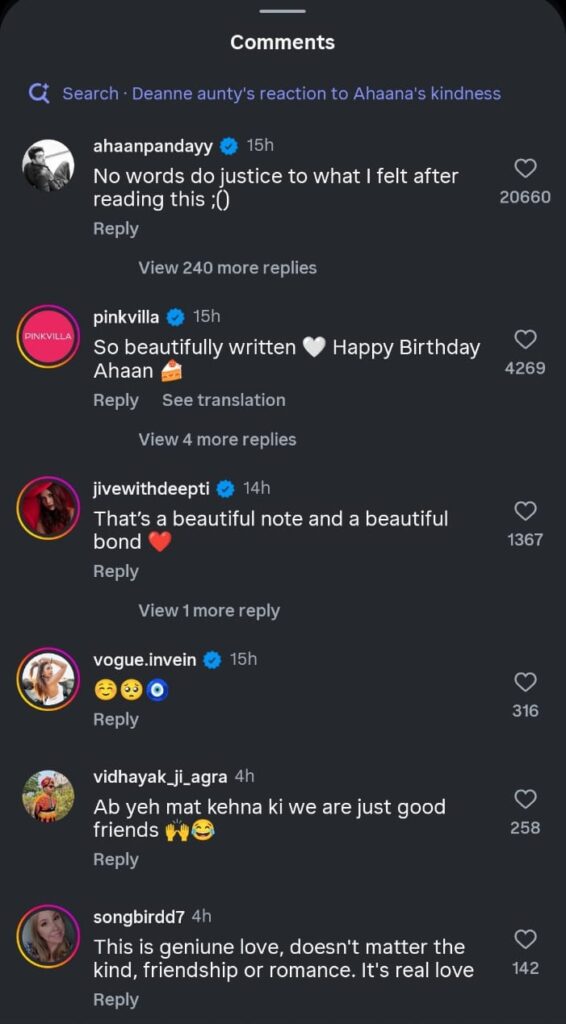 Ahaan’s response