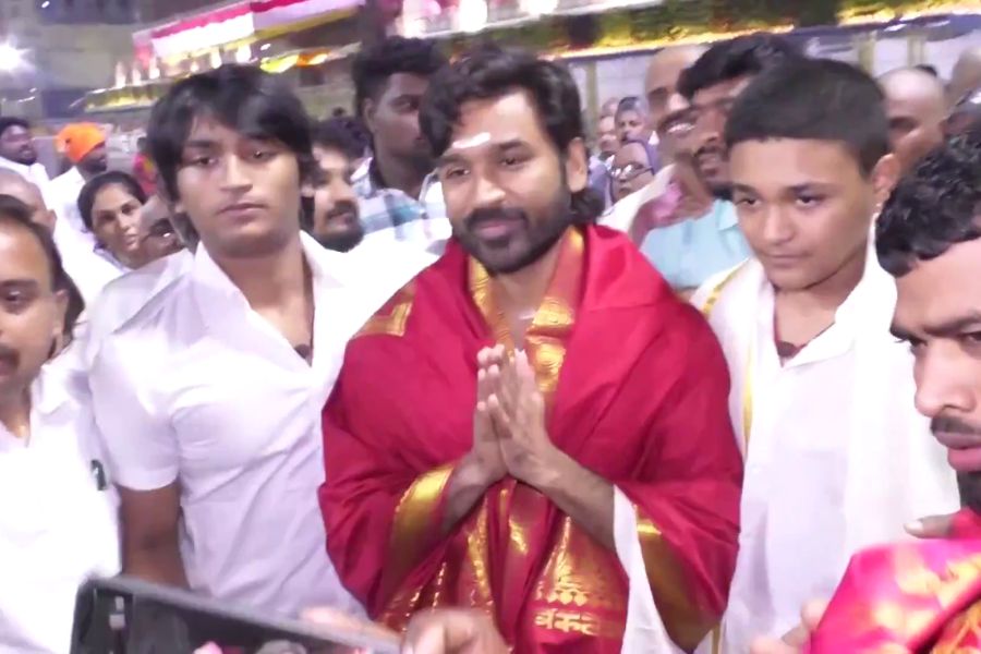 Dhanush Visits Tirupati With Sons Yatra