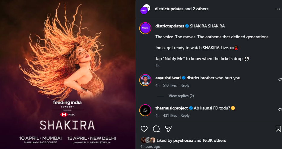 Shakira Returns to India