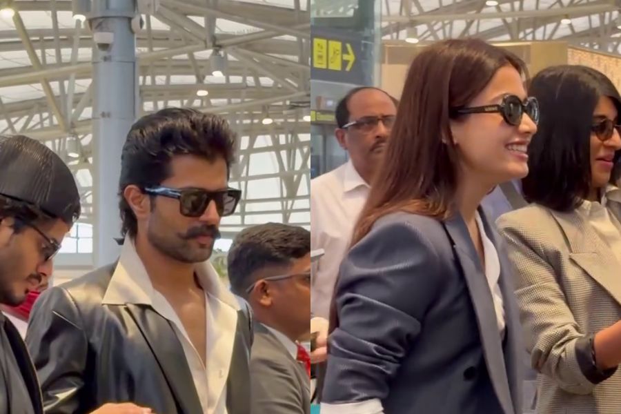 Vijay Deverakonda & Rashmika Mandanna Jet Off to Udaipur Ahead of ‘Wedding of Virosh’